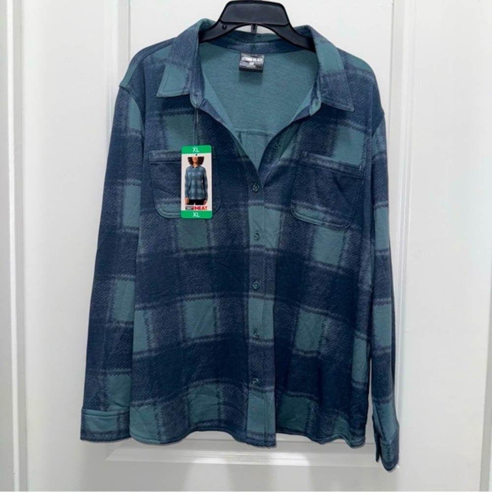 NWT Dick’s Sporting Goods 32 Degrees Heat Goblin Blue Plaid Button Down Shirt